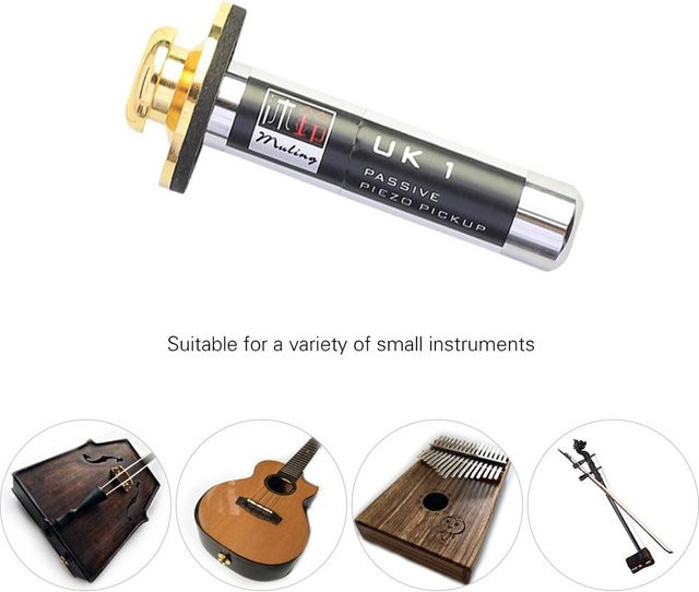 Binchi Passiver Piezo-Tonabnehmer Instrumenten-Transducer mit Saitenhalter in Silber für Morin Khuur, Ukulele und Erhu - Bild 1