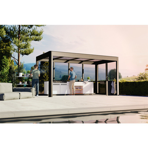 SunElements Pergola SunCover Modern 4.2 aus Aluminium in Schwarz mit getöntem Acrylglas, B/H: 443 x 229 cm - Bild 2