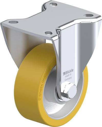 Blickle Bockrolle BH-ALTH 100K-1 in Silber und Gelb mit 100mm Rad-Durchmesser und 350kg Tragfähigkeit - Bild 1