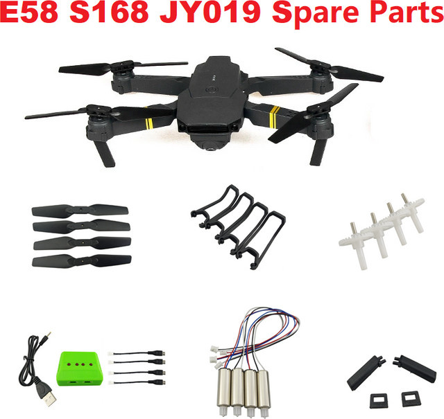 E58 S168 JY019 Klapp RC Drone Ersatzteile Zubehör, Kunststoff, Schwarz - Bild 1