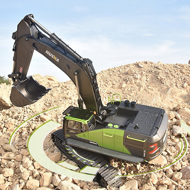 HUINA 1593 RC Bagger, 1/14, mit Licht und Sound, Metall - Bild 1
