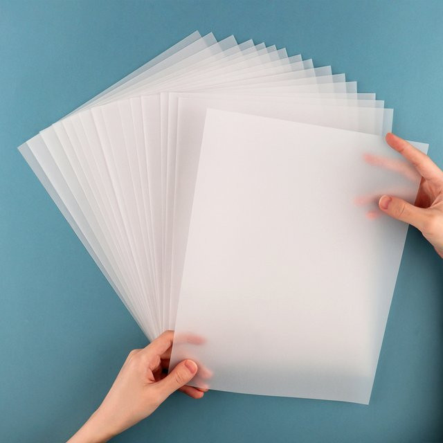 Mattierte und glatte Pergamentpapierbögen Vallum zum Basteln und Nachzeichnen, transparent, B: 21,6 cm, H: 27,9 cm - Bild 1