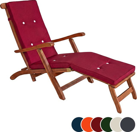 DETEX Sonnenliege Auflage Rot wasserabweisend B/T/H: 184,5 x 43 x 5 cm