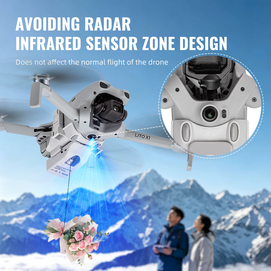 DJI Airdrop-Gerät für Lito 1 und X1 mit Schnellverschluss-System in Weiß für bis zu 70g Nutzlast - Bild 4