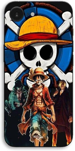 Maniacase iPhone 17e Hülle mit One Piece Luffy Manga Anime Design in Schwarz und Multicolour - Bild 1