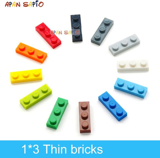 APAN SAPIO DIY Bausteine dünne Figuren Ziegel, 160-teiliges Set, 12 Farben - Bild 1