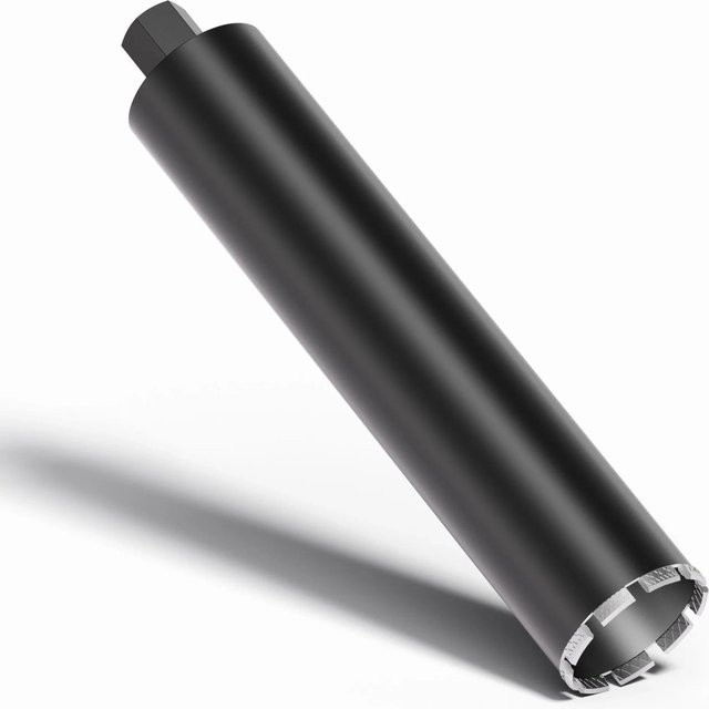 Wiltec Diamantbohrkrone Mesh für Beton, Durchmesser: 10,2 cm, Länge: 45 cm, Anschluss: 1 1/4 Zoll, Farbe: Schwarz - Bild 1