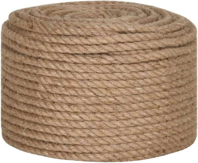 vidaXL Juteseil aus Naturfasern in Beige, Durchmesser: 12 mm, Länge: 100 m - Bild 1