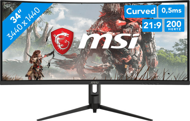 MSI MAG 342CQRFDE E20 Curved Gaming Monitor, 34 Zoll, UWQHD 3440 x 1440, 200 Hz, VA-Panel, Schwarz - Bild 1