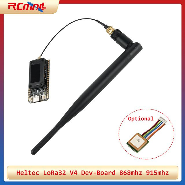 Heltec LoRa32 V4 GPS ESP32 Entwicklungsboard mit OLED, Wi-Fi, Bluetooth und Solarbetrieb in Schwarz für Meshtastic und Arduino - Bild 1