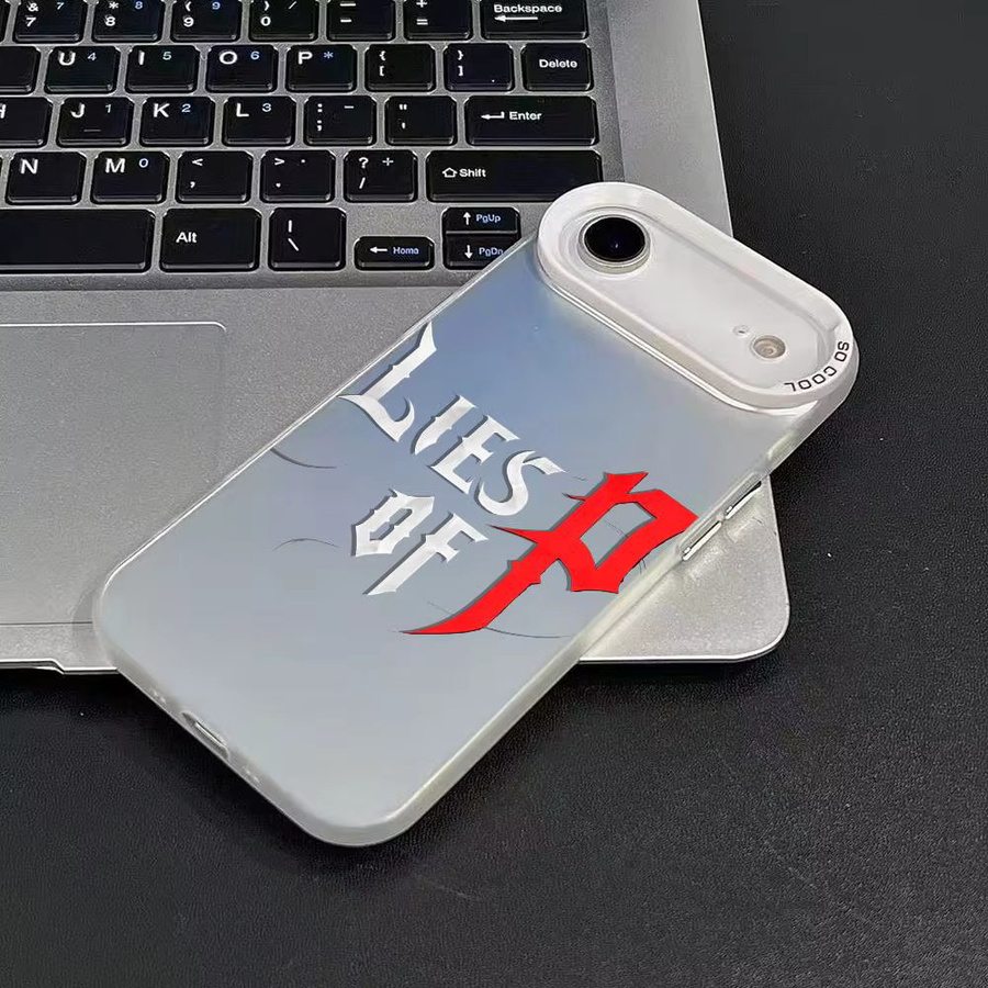L-Lies Of P Game Logo Handyhülle für iPhone 17 16 15 14 13 12 11 Pro Max Air Matte Laser Aurora stoßfeste Schutzhülle in Multicolour und Weiß - Bild 3