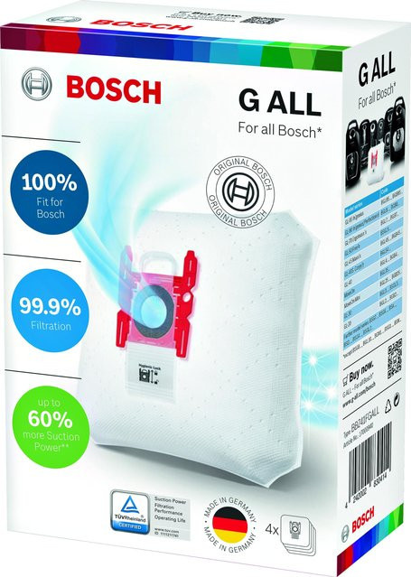 Bosch Power Protect Staubsaugerbeutel BBZ41FGALL, 4er Pack, Weiß - Bild 1