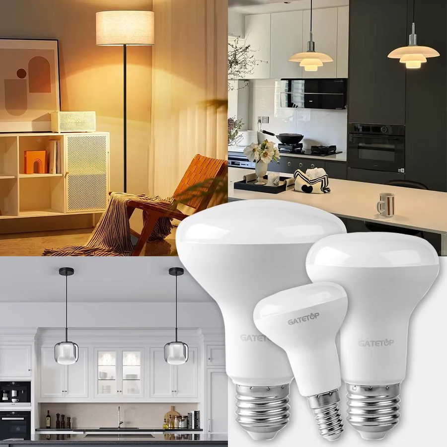 LED Reflektor Glühbirne für Badezimmer und Zuhause, E14 oder E27 Sockel, R50 R63 R80 Form, Warmweiß 3000K, Weiß - Bild 3