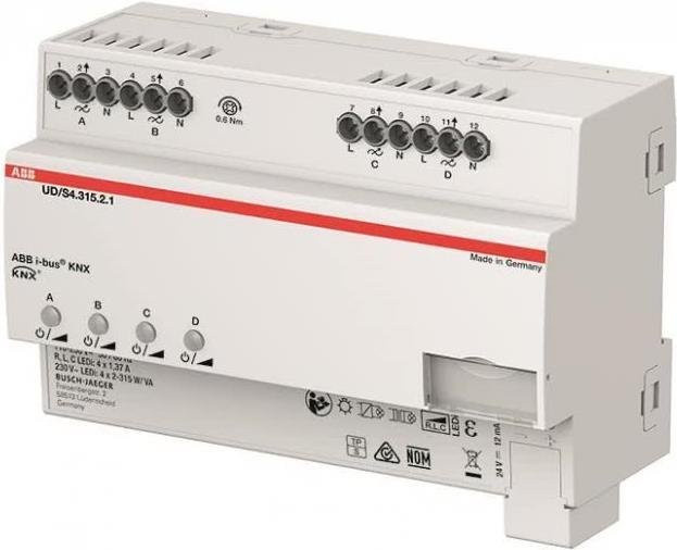 Busch-Jaeger LED-Dimmer B UD/S4.315.2.1 in Weiß, 4 x 315 W/VA - Bild 1