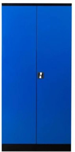 PROREGAL Stahlschrank Bee mit 4 Fachböden und abschließbaren Türen, Schwarz-Blau, H x B x T: 195 x 92 x 42 cm - Bild 1