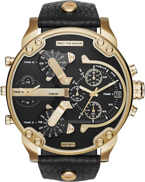 Diesel Armbanduhr, Quarz, Edelstahl, Gold, Schwarz, Herren - Bild 1