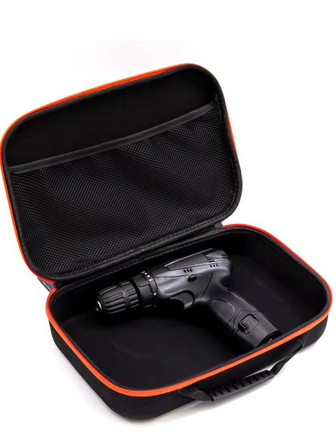 Multifunktionale Oxford Aufbewahrungstasche als stoßfeste Elektriker-Bohrtasche und Organizer in Orange und Schwarz - Bild 6