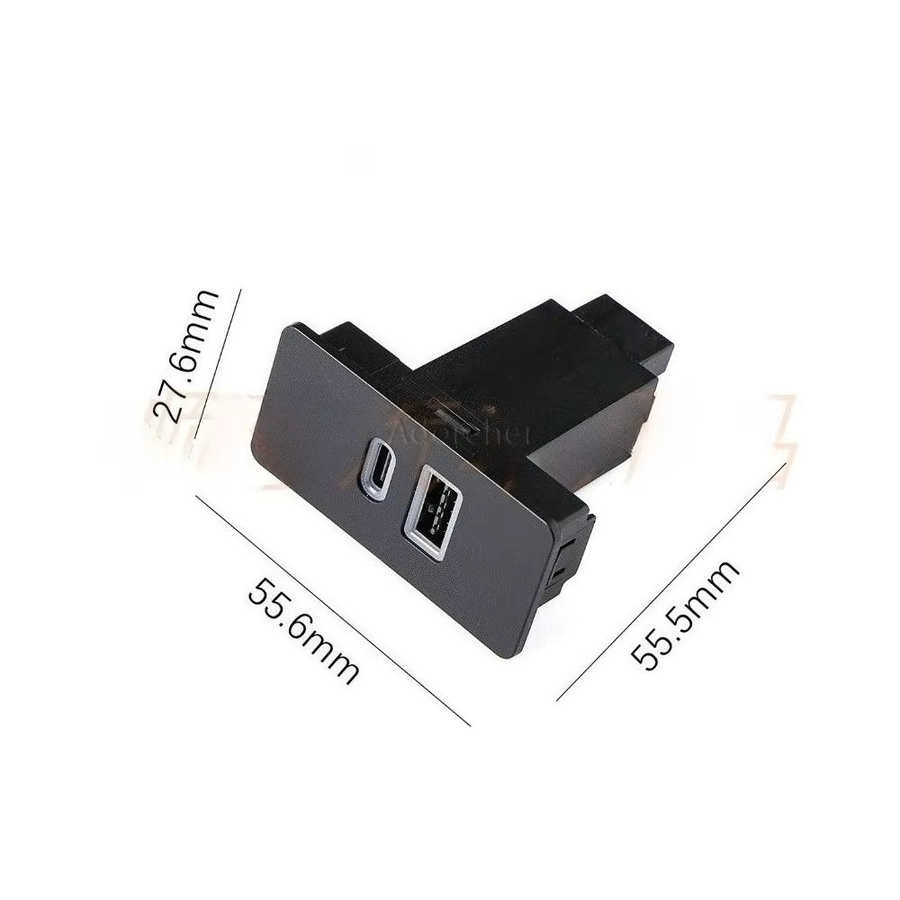 Dual USB Schnellladegerät für Auto mit USB-A und USB-C Anschluss in Schwarz, passend für VW Golf 7 und Golf 7,5 - Bild 2