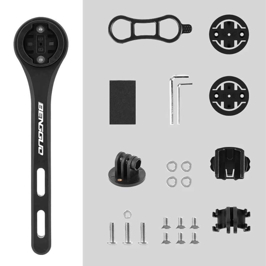 Fahrradcomputerhalterung in Schwarz für Garmin und Bryton, Tachohalterung für MTB und Rennrad Lenkerverlängerung - Bild 4