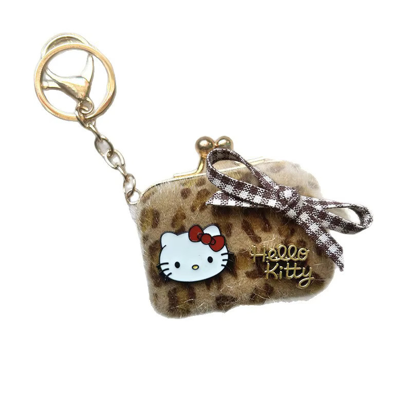 Keeppley Anhänger Hello Kitty Plüsch, Leopardenmuster, Katze Schleife - Bild 2