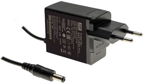 MEAN WELL NGE12E24-P1J Steckernetzteil, 24 V/DC, 15W, Schwarz - Bild 1