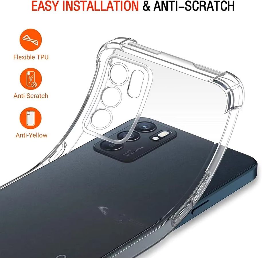 Stoßfeste und transparente TPU Schutzhülle für Oppo Reno 12 11 F 10 5G 5 6 7 8 Lite Pro Plus Cover 8T 4G, staubdichtes kristallweiches Cover in Transparent - Bild 4