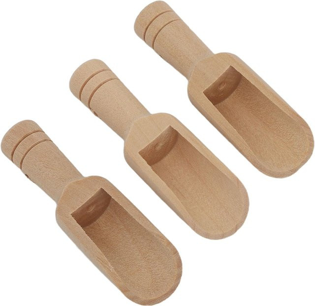 Koogeelife Set aus 3 kleinen Badesalzlöffeln mit rundem Griff in Beige - Bild 1