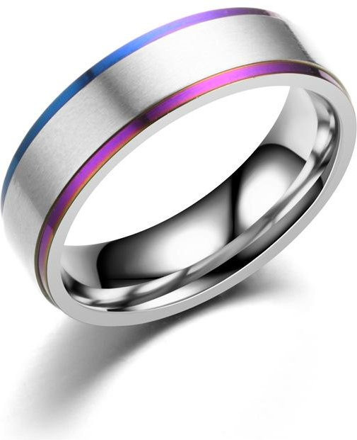 YIRAN Jewelry Ring, Edelstahl, bunt, mattiert, Unisex - Bild 1