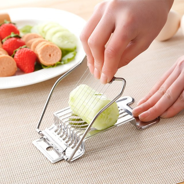 Multifunktionaler Küchenschneider von zxyouping aus Edelstahl in Silber für Bananen, Käse und Erdbeeren - Bild 1
