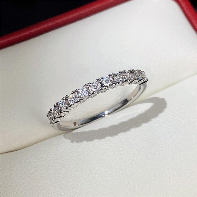 Huitan Fashion Damenring, Silber, Kupfer, Zirkonia, Größe 10 - Bild 1