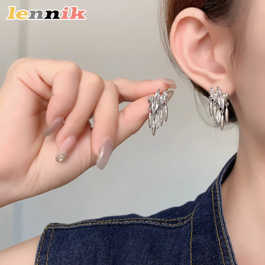 LENNIK Ohrringe, Marquise-Zirkon, Quasten-Design, Damen - Bild 2
