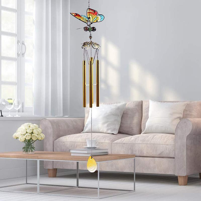 YJSTY 3D Schmetterling Wandornament aus Metall in Mehrfarbig, Handgemachter Metall-Anhänger für Outdoor und Indoor, Breite: 30 cm, Höhe: 10 cm - Bild 4