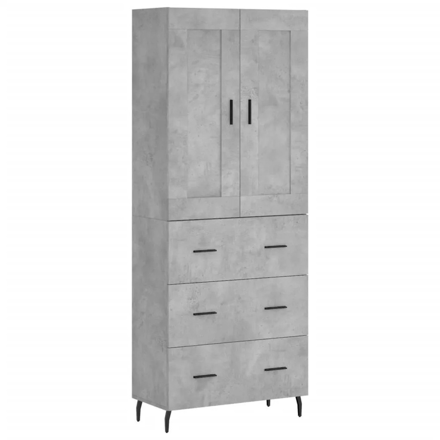 vidaXL Highboard Betongrau aus Holzwerkstoff und Metall B/T/H: 69,5 x 34 x 180 cm - Bild 2