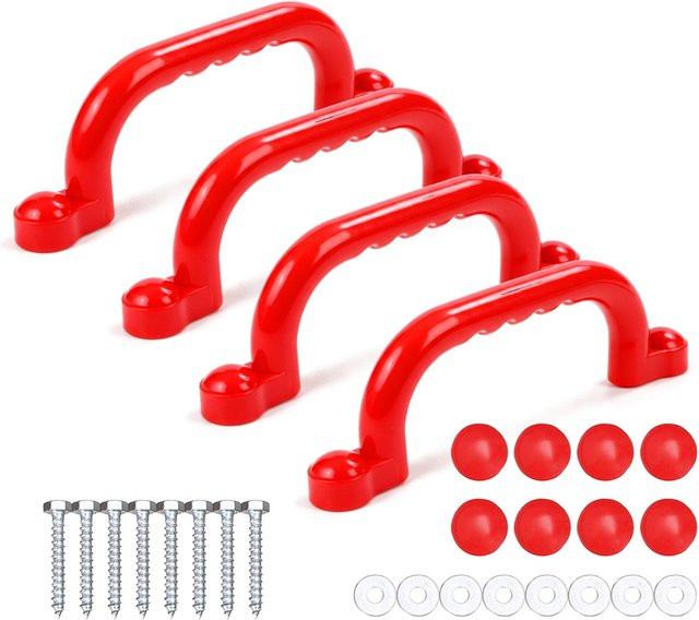 Relaxdays Klettergriffe aus Kunststoff in Rot, 4er Pack - Bild 1