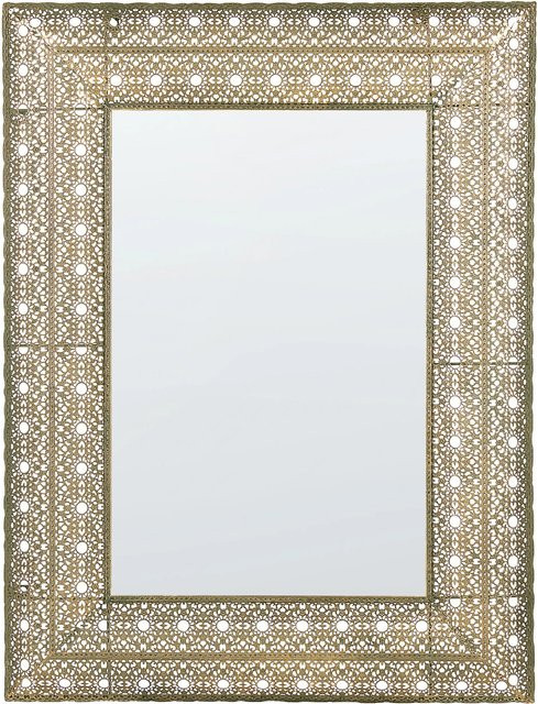 Beliani Wandspiegel DEHRADUN in Gold, rechteckig mit Metall und Glas, Breite: 60 cm, Höhe: 90 cm, Tiefe: 5 cm - Bild 1