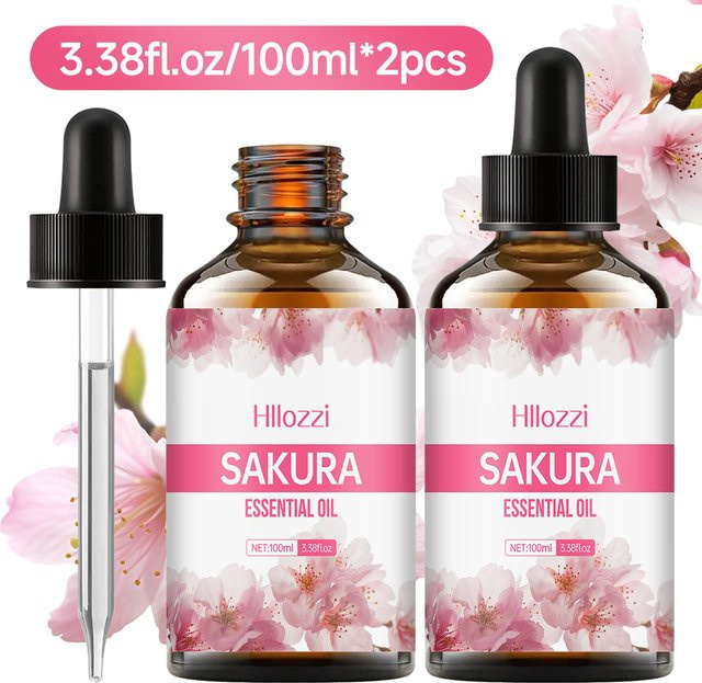 Hllozzi Sakura Ätherisches Öl für Hautpflege und Aromatherapie, Fuchsia, transparent - Bild 1
