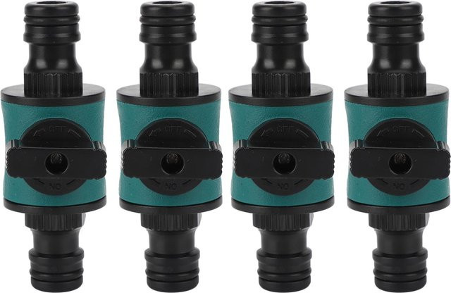 TOMTOP JMS 4er-Set Schlauch-Schnellverbinder aus Kunststoff in Grün mit Dual-Kopf-Adapter für auslaufsichere Bewässerungssysteme - Bild 1