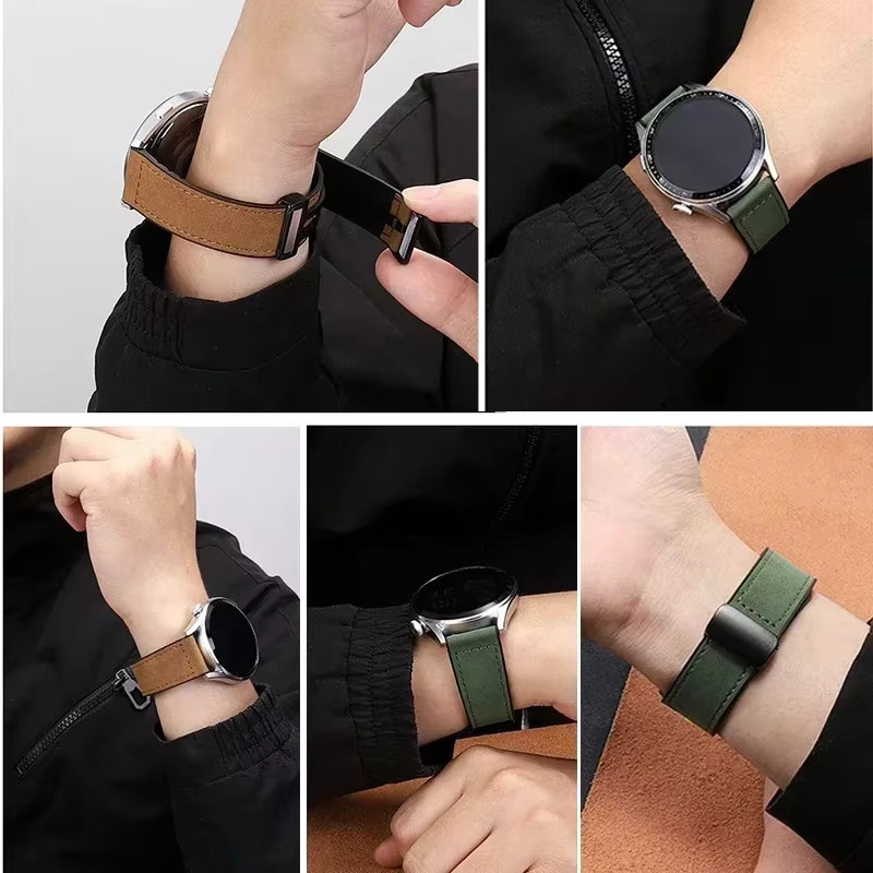 Zeblaze Uhrenarmband Silikon, Leder, 22 mm, Schwarz, Unisex - Bild 4