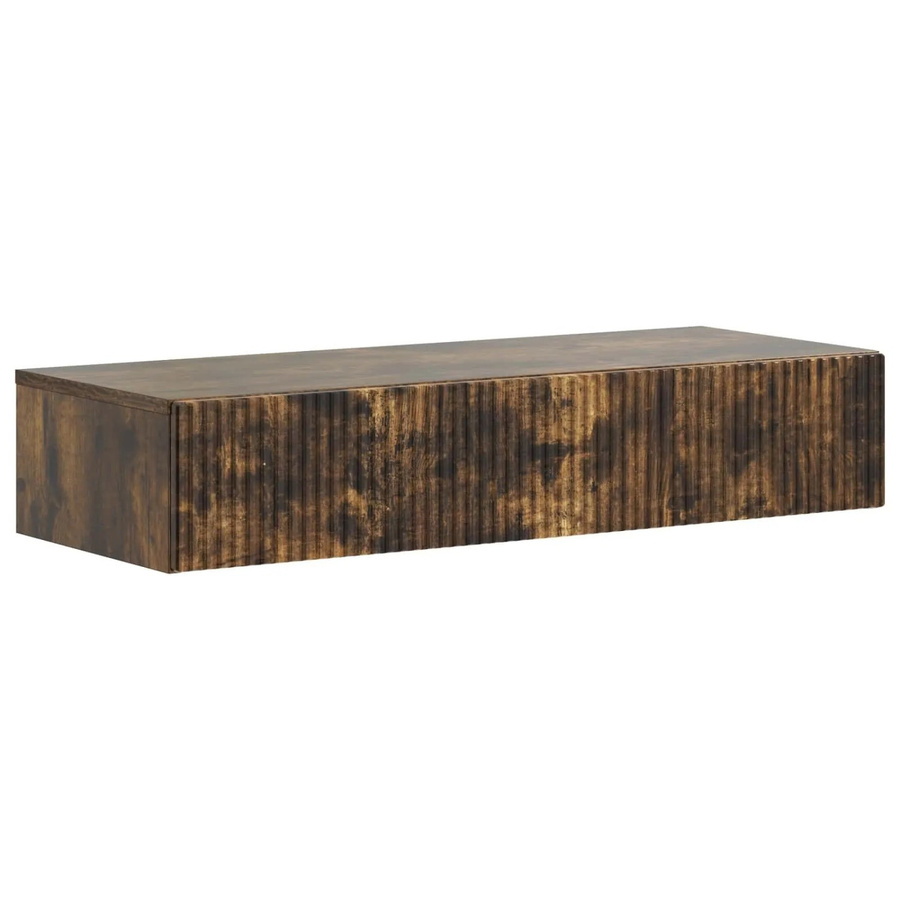vidaXL Wandmontierter Beistelltisch aus Holzwerkstoff in Geräucherte Eiche, Braun, B/T/H: 60,0 x 34,5 x 17,0 cm - Bild 2
