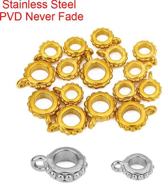 Halskette Anhänger Anschlüsse Edelstahl, Gold, Unisex - Bild 1