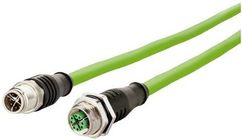Metz Connect M12 Patchkabel CAT 6a S/FTP Ethernet LAN Grün, Länge: 10,00 m - Bild 1