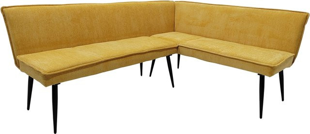 HTI-Living Eckbank Mesilla Retro in Gelb mit Chenille-Bezug, kurzer Schenkel rechts, B/T: 195 x 154 cm - Bild 1