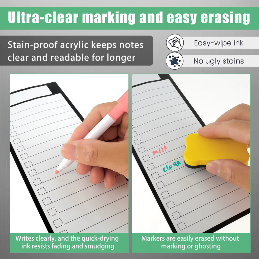 Magnetische Whiteboard To-Do-Liste mit Marker und Aufbewahrungsbox, weißer Wochenplaner und Aufgabenplaner, B: 25 cm, H: 10 cm - Bild 3