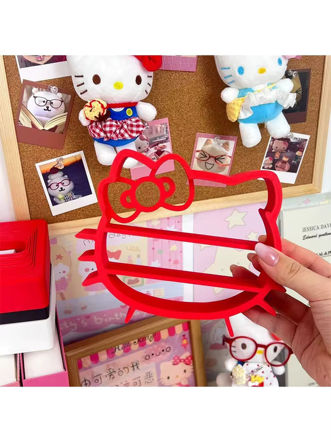 Keeppley Hello Kitty 3D-gedrucktes Aufbewahrungsregal in Pink und Rot als Vitrine und Miniatur-Deko-Geschenk - Bild 6