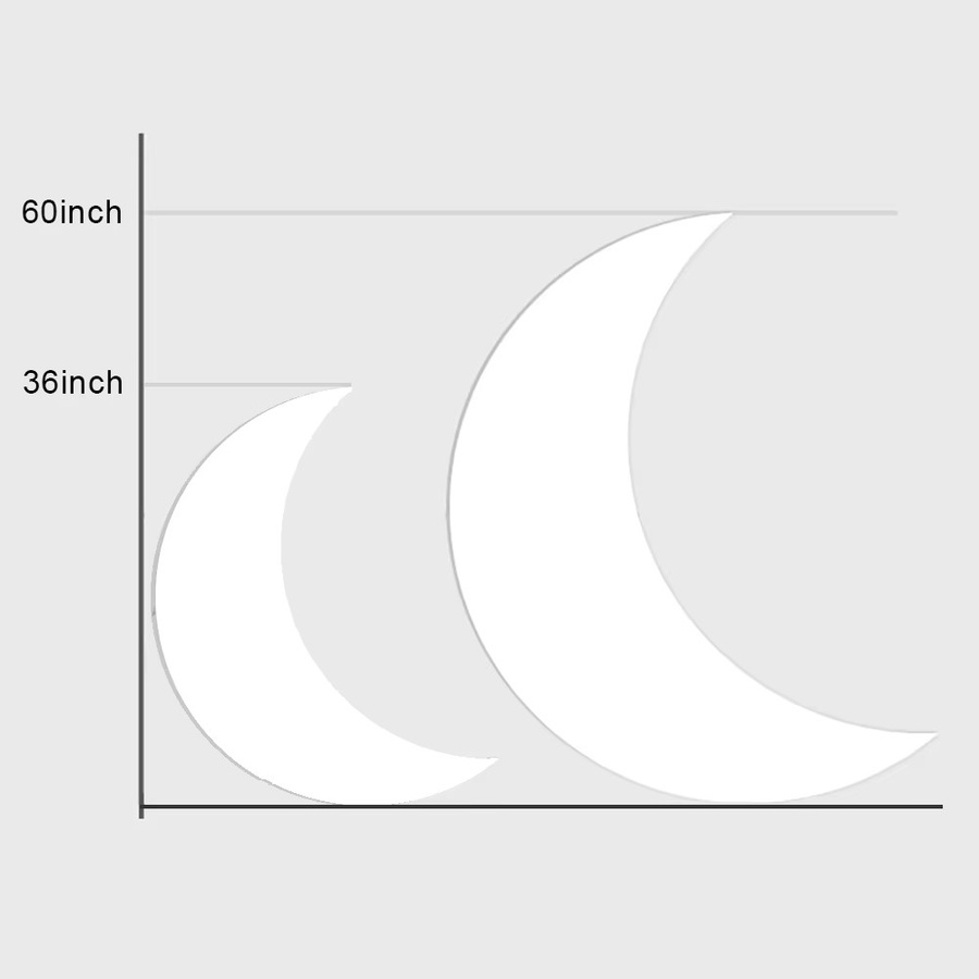 Dekorativer Hintergrund mit Mond und Wolken in Weiß für Geburtstag, Babyparty oder Hochzeit, MicroPlush Material, Breite: 91,44 cm, Höhe: 152,4 cm - Bild 2