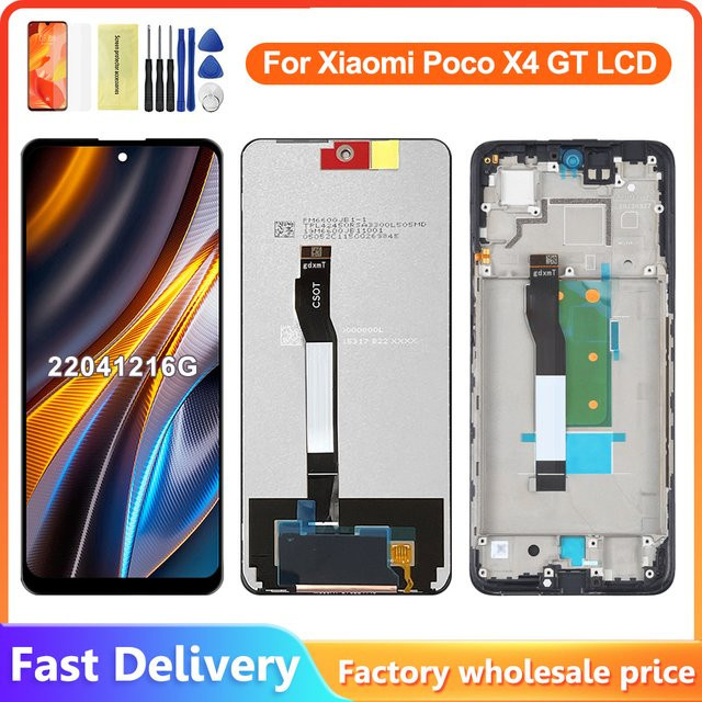 Xiaomi Poco X4 GT LCD Display Touchscreen Digitalisierer Baugruppe mit Rahmen in Schwarz 6.6 Zoll - Bild 1