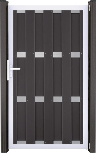 GroJa Fertigzaun Tor in Anthrazit B: 100 cm, H: 180 cm, DIN: Rechts - Bild 1