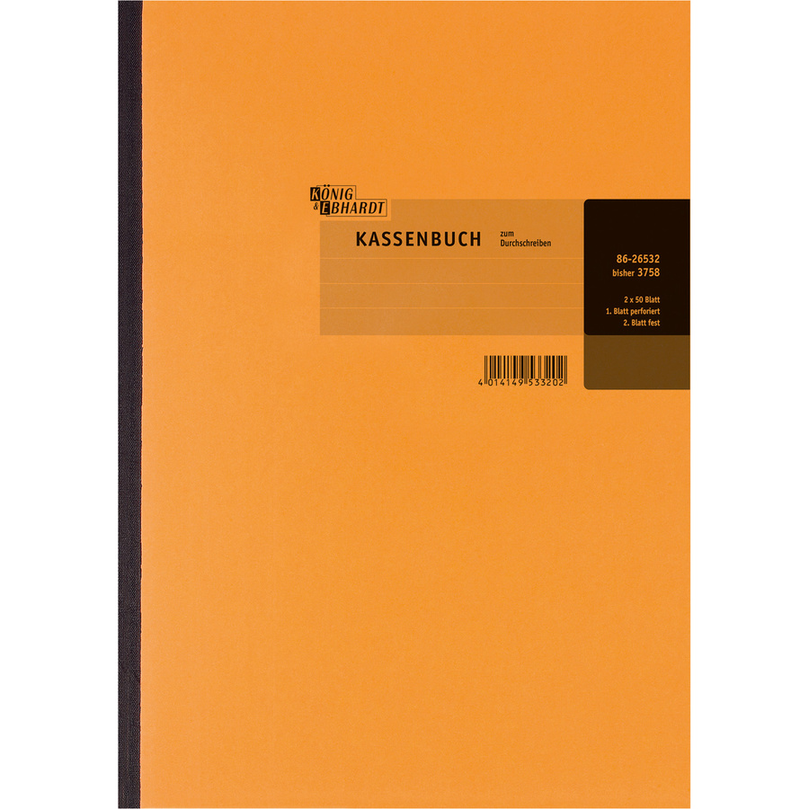 König & Ebhardt Kassenbuch in A4, orange - Bild 2