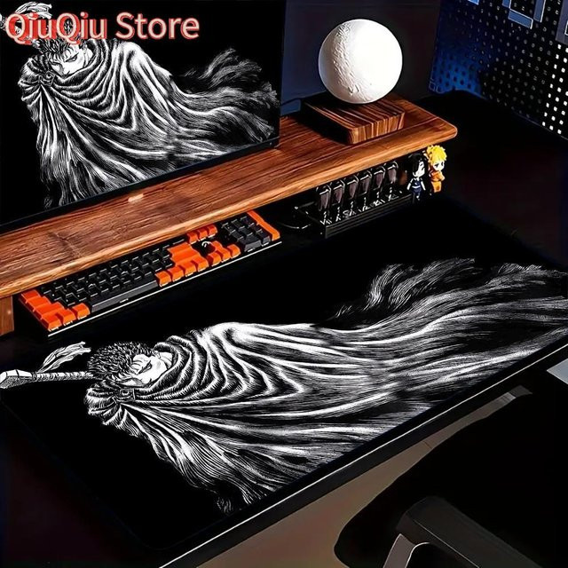 Berserk Guts Anime XXL Mauspad für PC und Gaming, rutschfestes Schreibtischunterlage aus Gummi, Multicolour - Bild 1
