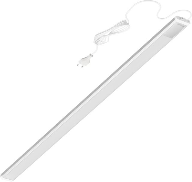 Oktaplex LED Unterbauleuchte aus Aluminium in Silber und Weiß, Neutralweiß 4000K, 1150 Lumen, Lichtleiste für die Küche, Länge: 90 cm - Bild 1